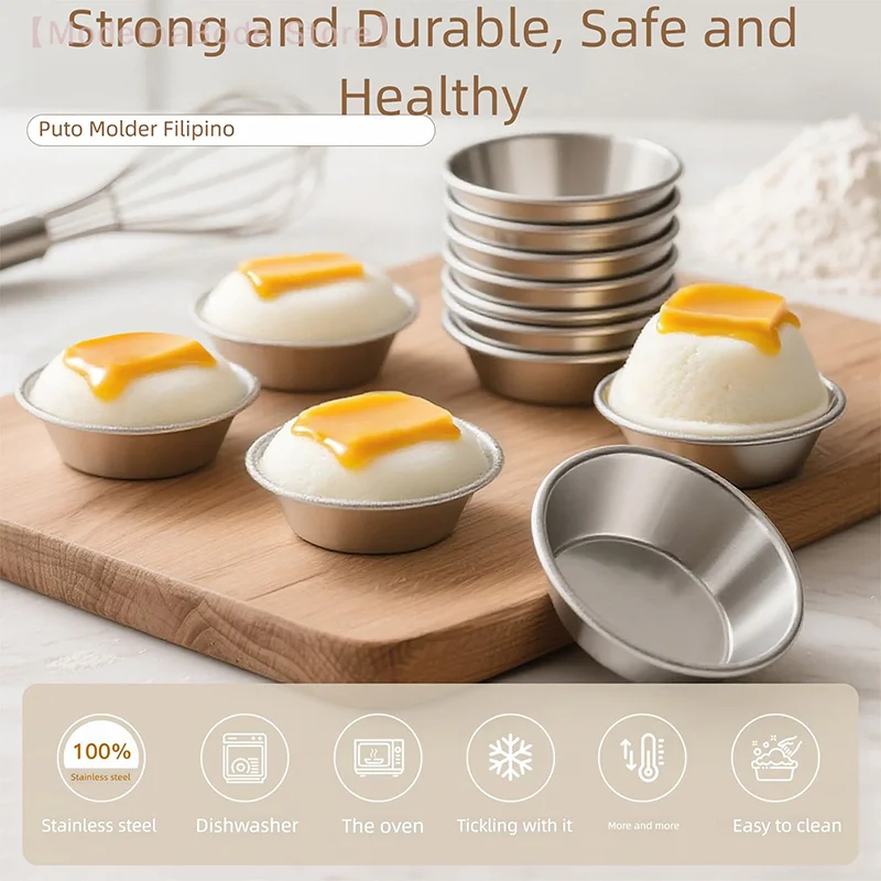 【M】10 قطعة قالب الكعكة سبائك الألومنيوم البيض لاذع كوب كب كيك المطبخ الخبز قالب صغير مستدير فرن الخبز عموم المعجنات قالب الحلوى #4