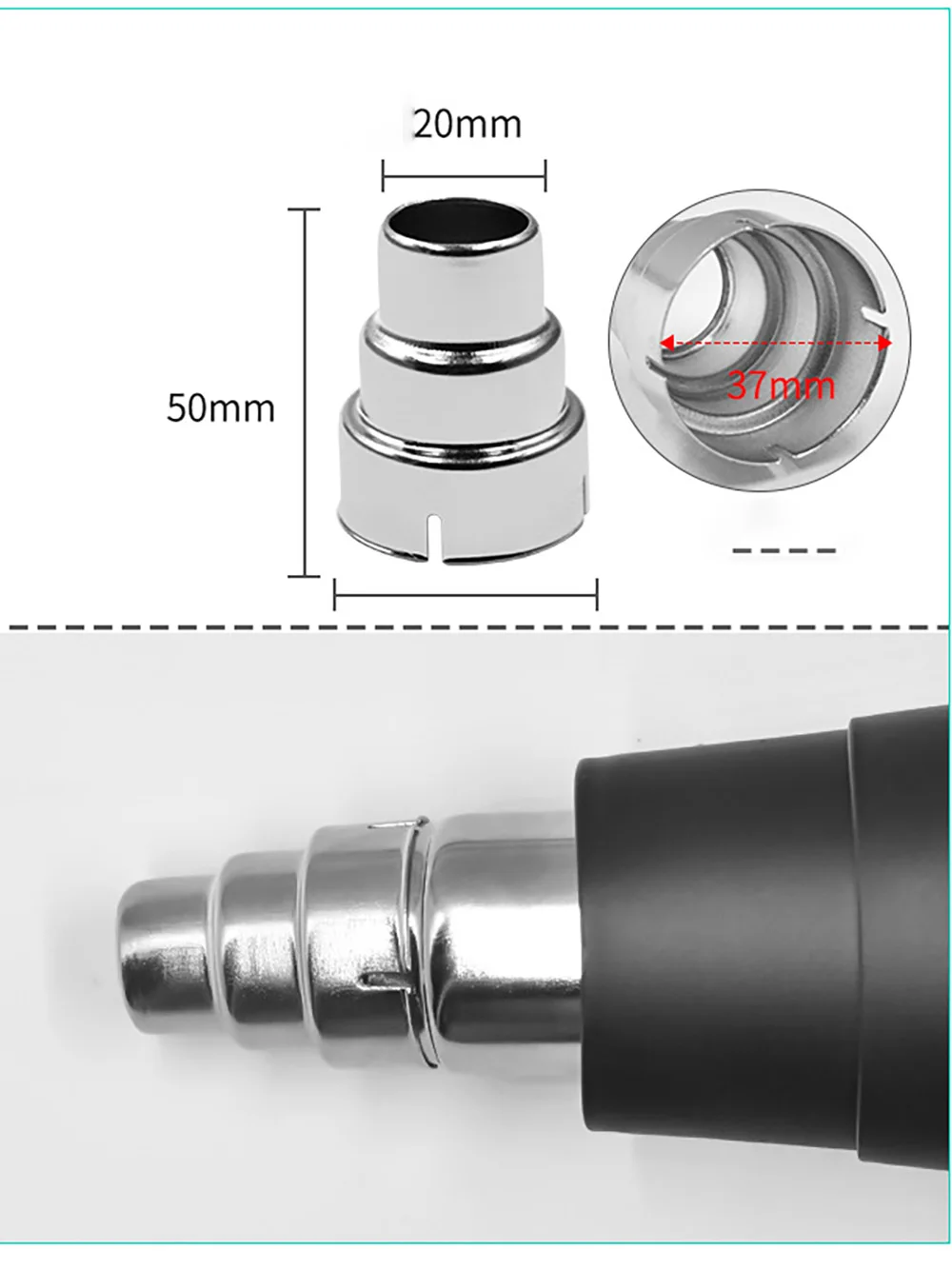 1 Buah/Baru Nozel Penahan Pistol Panas Universal Pistol Udara Panas Kelas Industri Mulut Angin Diameter Besar Kepala Datar Nozz