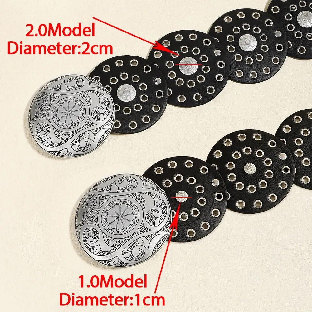 1 Pièce Équipée Avec Creux Rétro Large Ceinture Rond Feuille De Fer Baroco Style Ceintures Pour Femmes