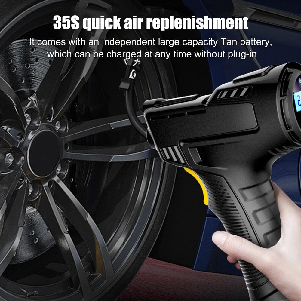 120W Digital Tire Inflator Wireless Portable Air Compressor Car Air Pump Electric Car Wheel Inflator Quick Inflation Machine