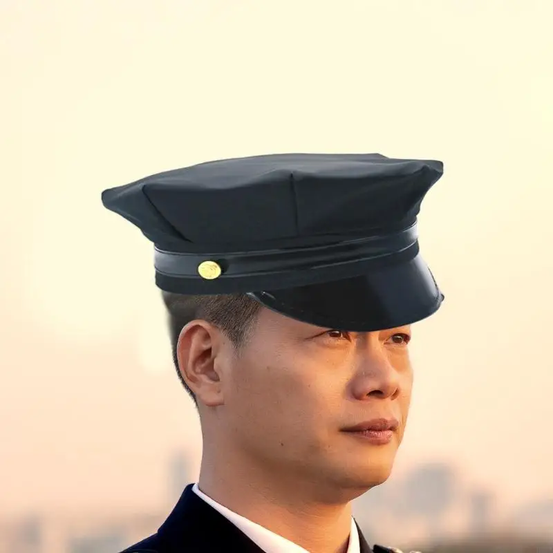 L5ya Militarios Professional Estilo sombrero octogonal Poliéster Militaries Cosculado vestimenta vestidos cabeza y