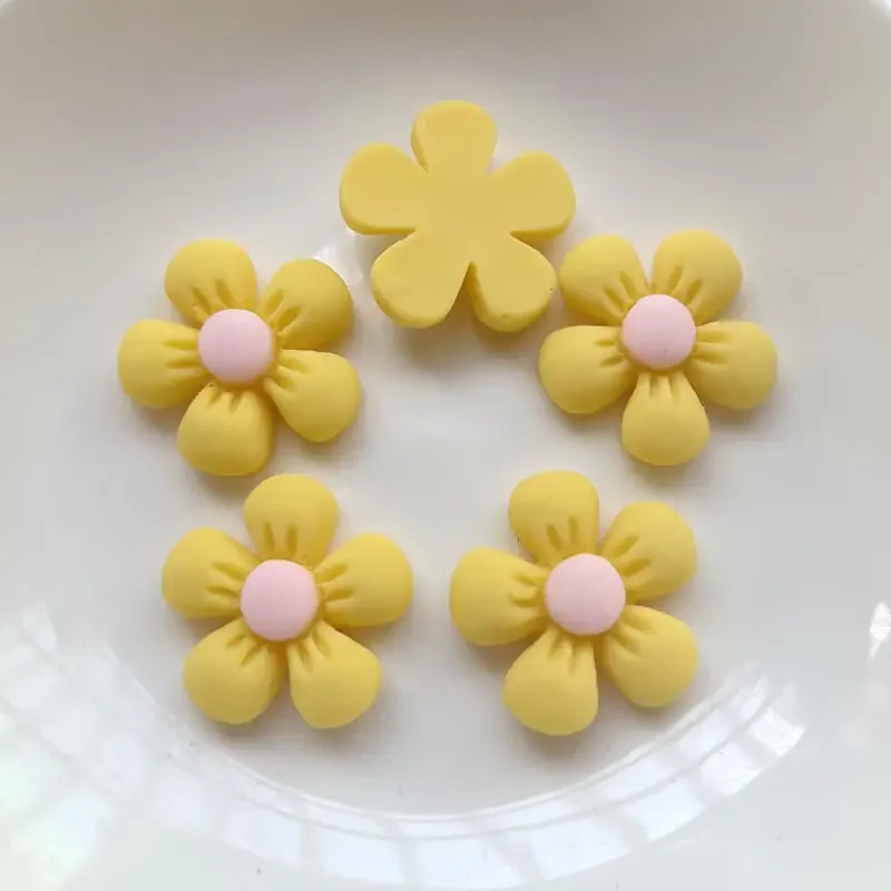 20PCS Spring color Resin Flowers Flatback Cabochon DIY Jewelry/Craft Scrapbooking Decoration,22mm
