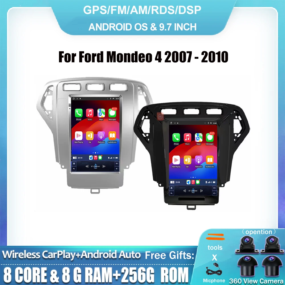 9.7 Inch Android 14 For Ford Mondeo 4 2007 - 2010 Car Radio ADAS Autoradio RDS Multimedia 4G SWC Wireless Carplay Auto AHD