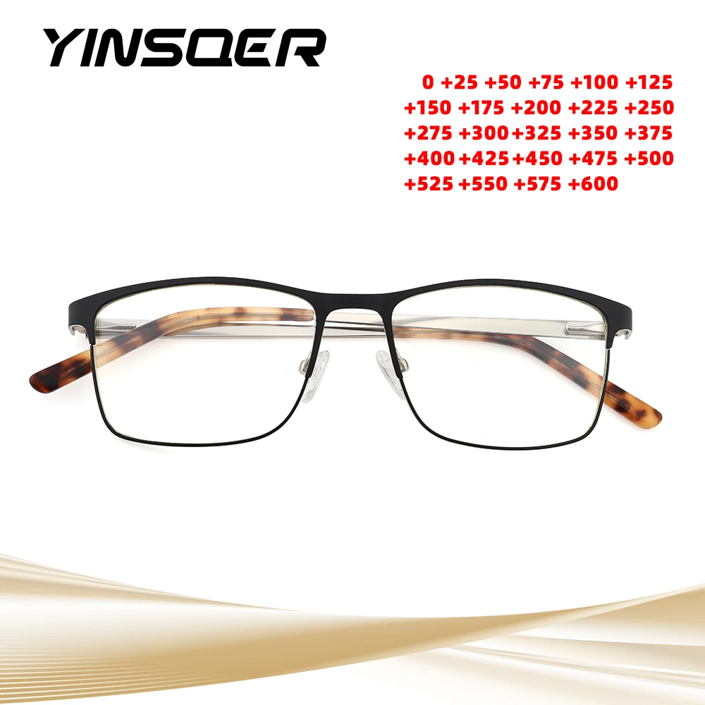 

Men Glasses Frame Square Eyeglasses Optical Frame Business Style Anti Blue Light Reading Glasses Customize Prescription