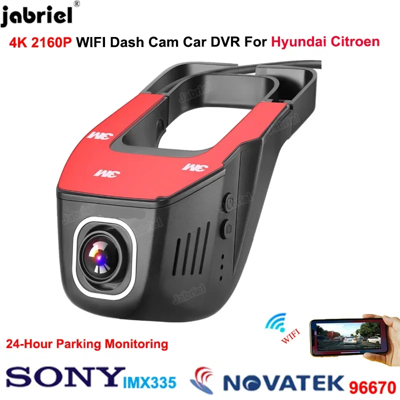 4K Wifi Dash Cam Car Dvr For Citroen C4 C5 C3 C1 AMI DS5 C-Elysee E-Mehari Berlingo For Hyundai i20 i30 i40 tucson solaris Kona