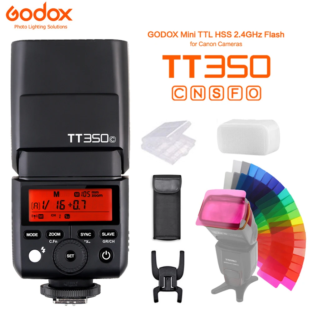 Godox Mini Speedlite TT350C TT350N TT350S TT350F TT350O TT350P Вспышка для камеры TTL HSS для Canon Nikon Sony Fuji Olympus Pentax