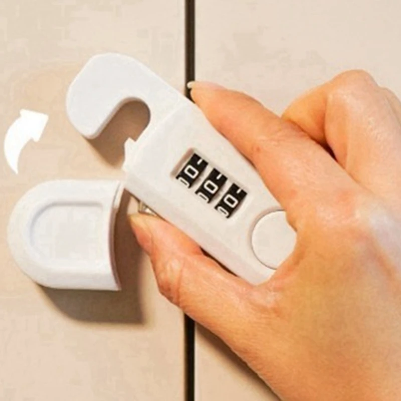 Fechadura com senha de gaveta, fechadura de segurança para porta de armário não perfurada, abertura dupla, geladeira, escritório doméstico, anti-roubo Lock-AT64