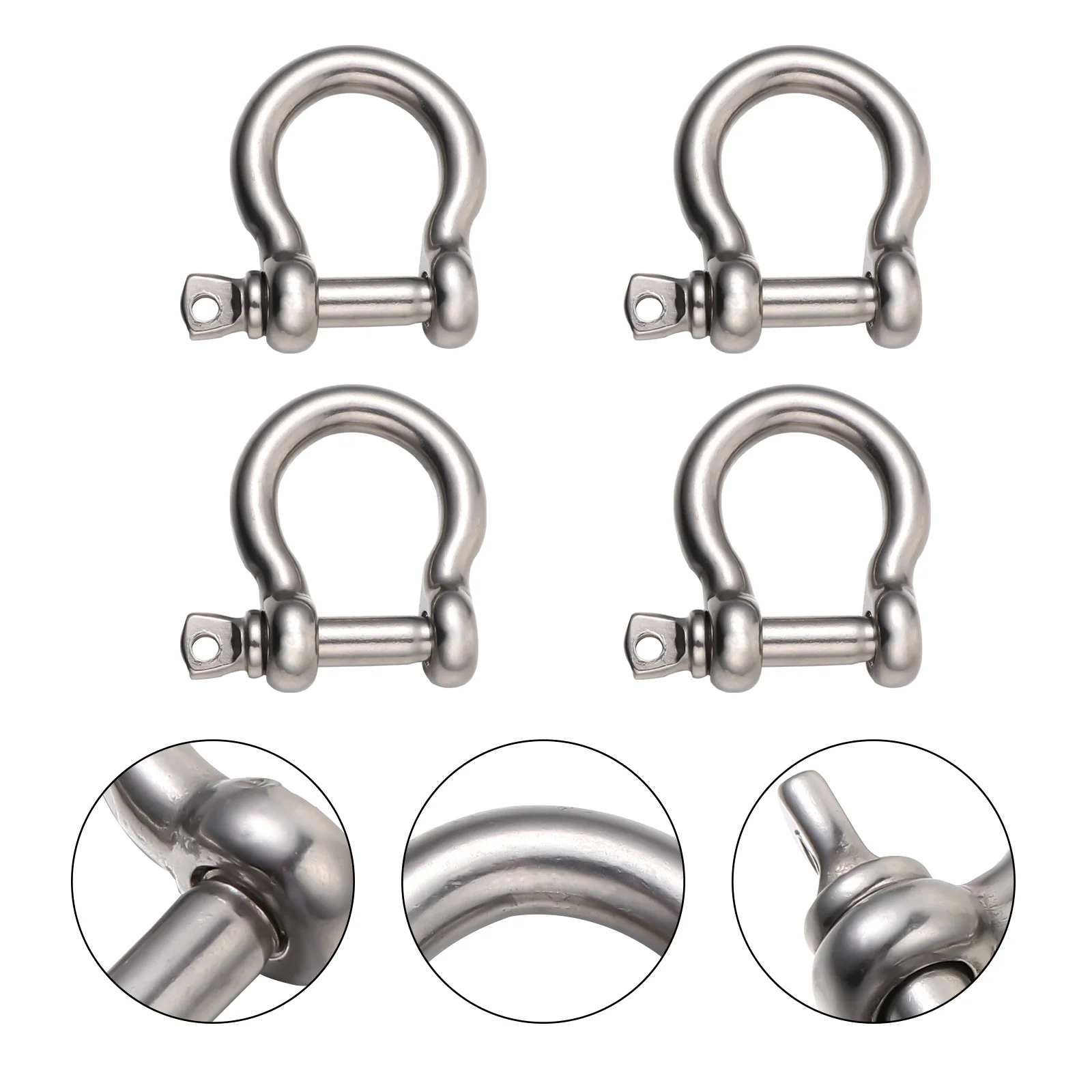 4 Pcs Bow Buckle Steel Shackle D-shaped Shackles D-ring Convenient Sturdy Stainless Trustworthy