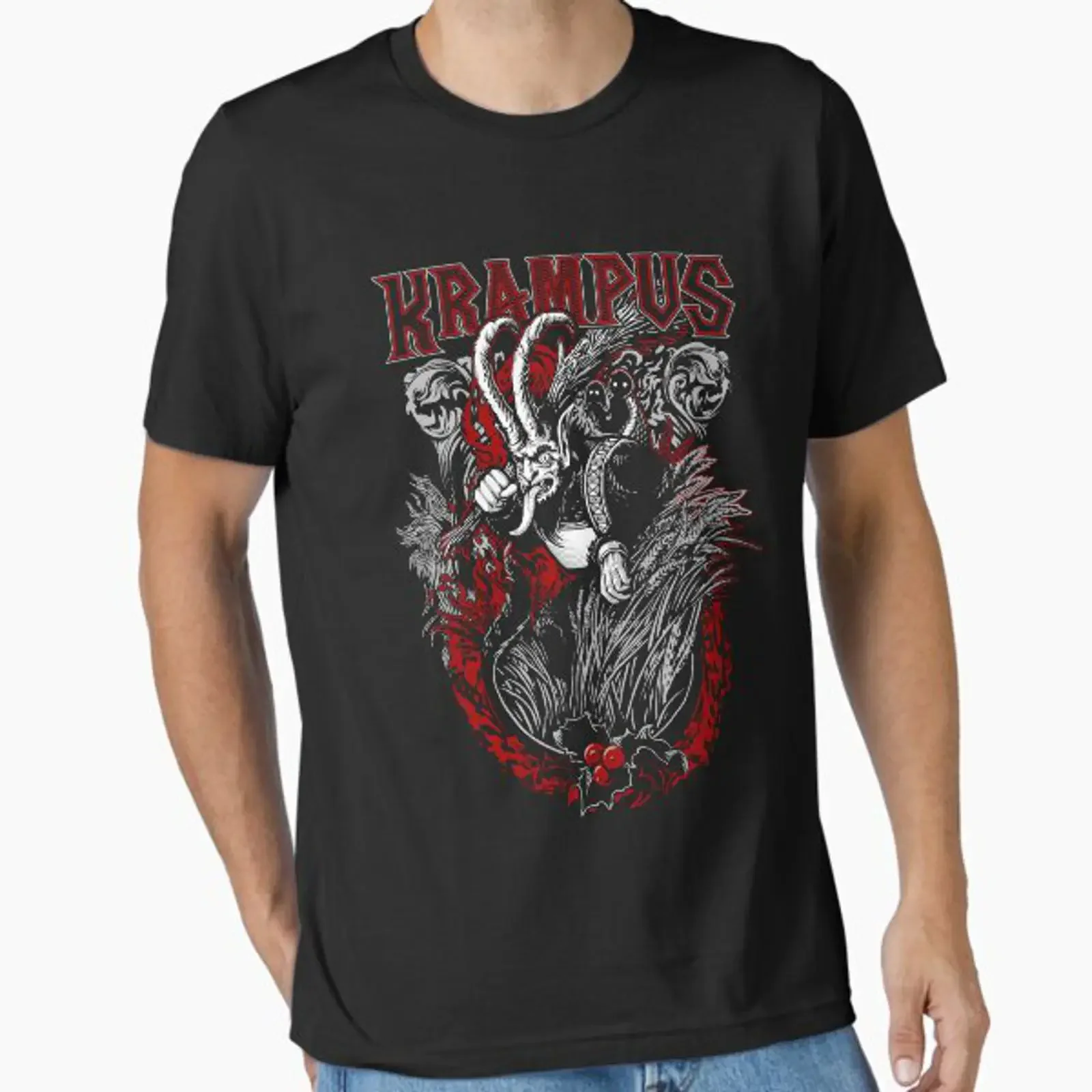 Krampus Essential T Shirt vintage Washed homme Comfortable streetwear fashion Breathable Unisex Slightly Soft Stylish graphic