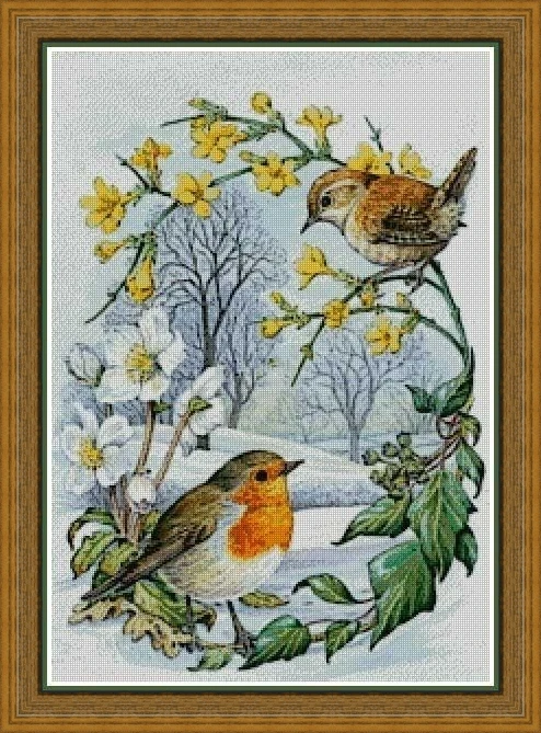 Top Quality Lovely Cute Counted Cross Stitch Kit Luca-s Luca Music Violin   Happy two birds 46-62