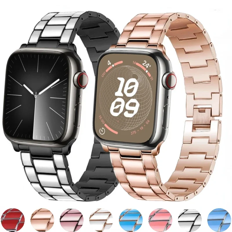 

Metal Strap for Apple Watch Ultra2 49mm 9 8 7 45mm 41mmm Replacement Bracelets Wristband for 6 5 4 3 SE 44mm 40mm 42mm 38mm Band
