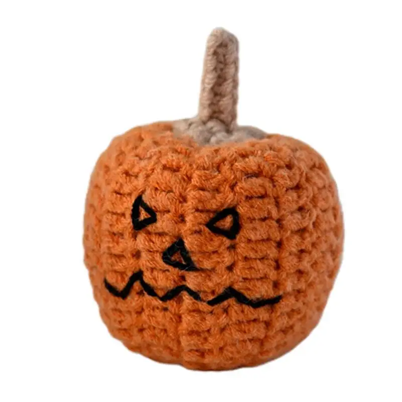 

Knitted Pumpkin Decor Small Cute Knitted Pumpkin Toy Knitting Doll Funny Car Ornament Comfortable Knitted Doll In Orange For