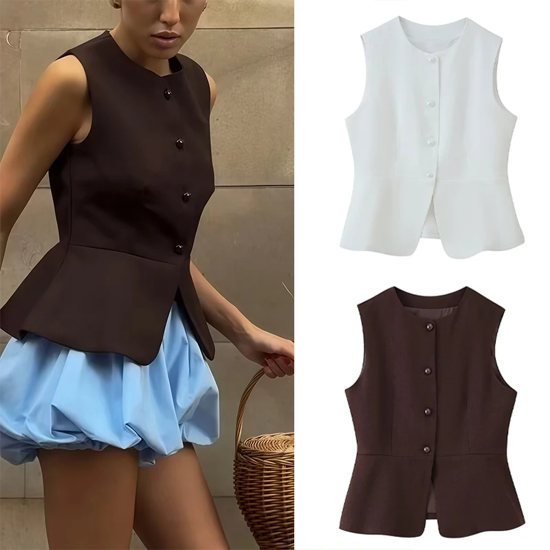 2025 جديد إمرأة أنيق دعوى سترة طاقم الرقبة أكمام الخصر Cinched المرأة سترة أنيقة تحمل شعار لعبة البيسبول موضة طبقات الزي الرسمي Trafizaran #1