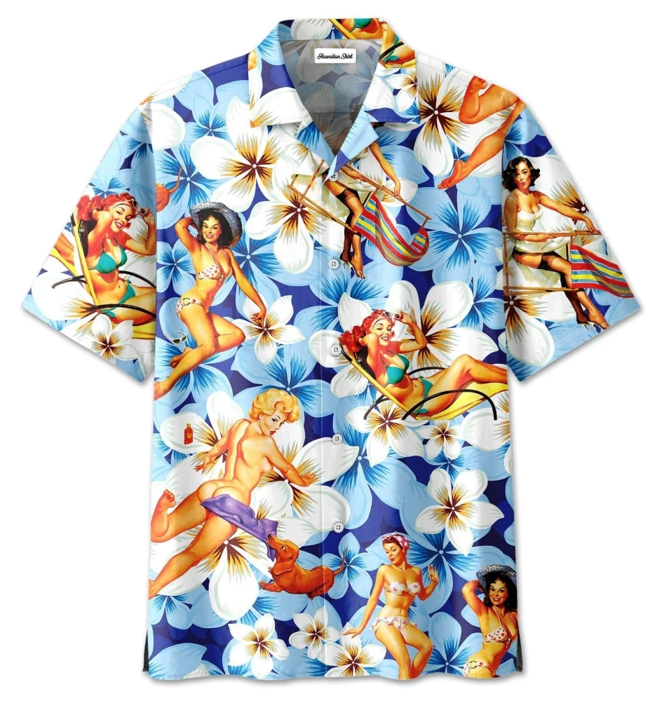 

Гавайская рубашка, сексуальная женская рубашка с рисунком для мужчин, повседневная пляжная винтажная кубинская рубашка с 3D принтом и короткими рукавами, уличная одежда для отпуска