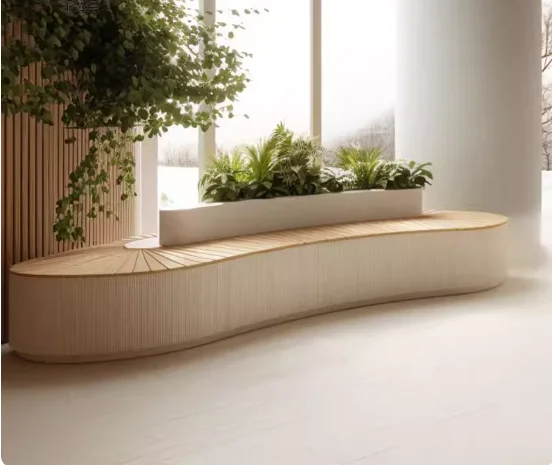 Custom-made stainless steel flower box seat shop outdoor planting box card seat Park shopping mall wrought iron flower trough po