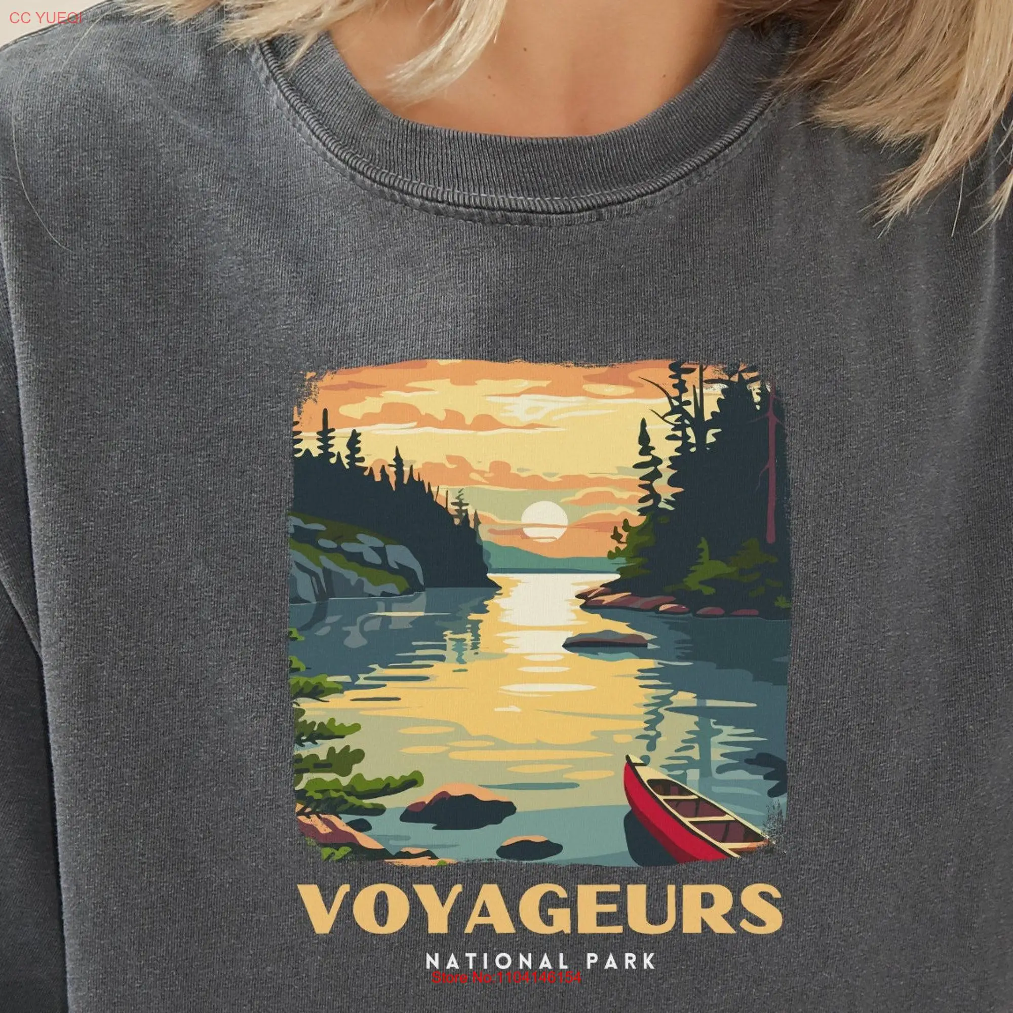 Retro Voyageurs National Park T Shirt Comfort Colors Trip long or short sleeves