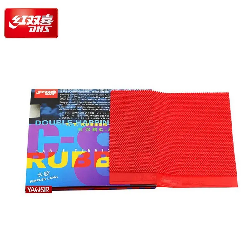 DHS C-8 Table Tennis Rubber Pimples-long Defensive+ Loop Pingpong Rubber with Sponge(Topsheet OX)