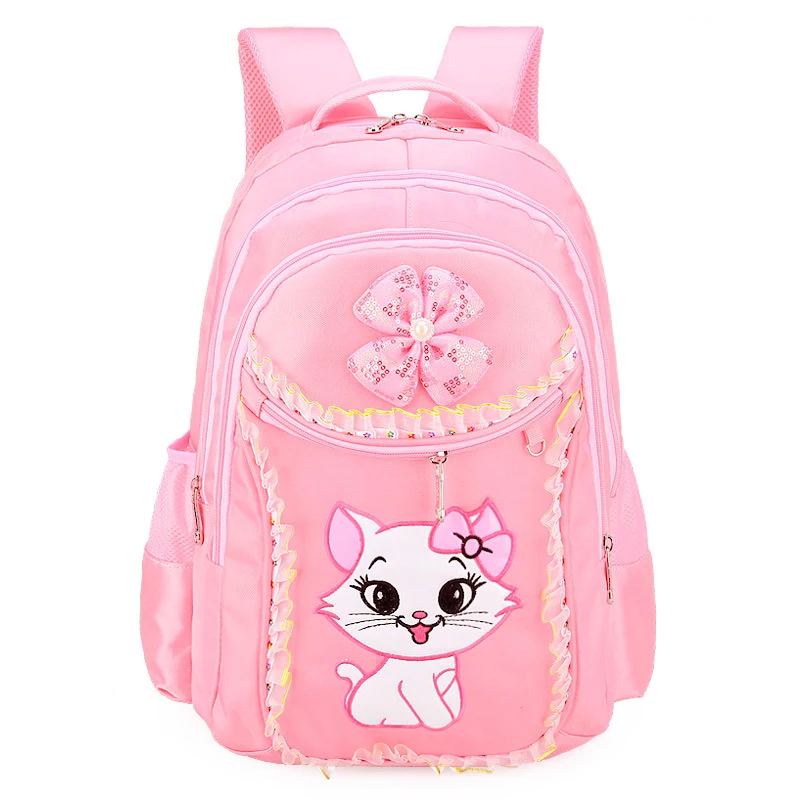 Sac à Dos à Motif de Dessin Animé pour Enfant, Cartable d'École, observateur, avec Motif de Chat Doux, pour Fille, 3 Pièces/Ensemble