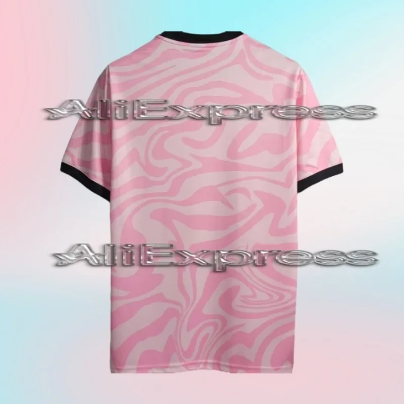

24/25 printed pink pattern Flamen away and home jersey casual sportswear short-sleeved，MOTO Tee