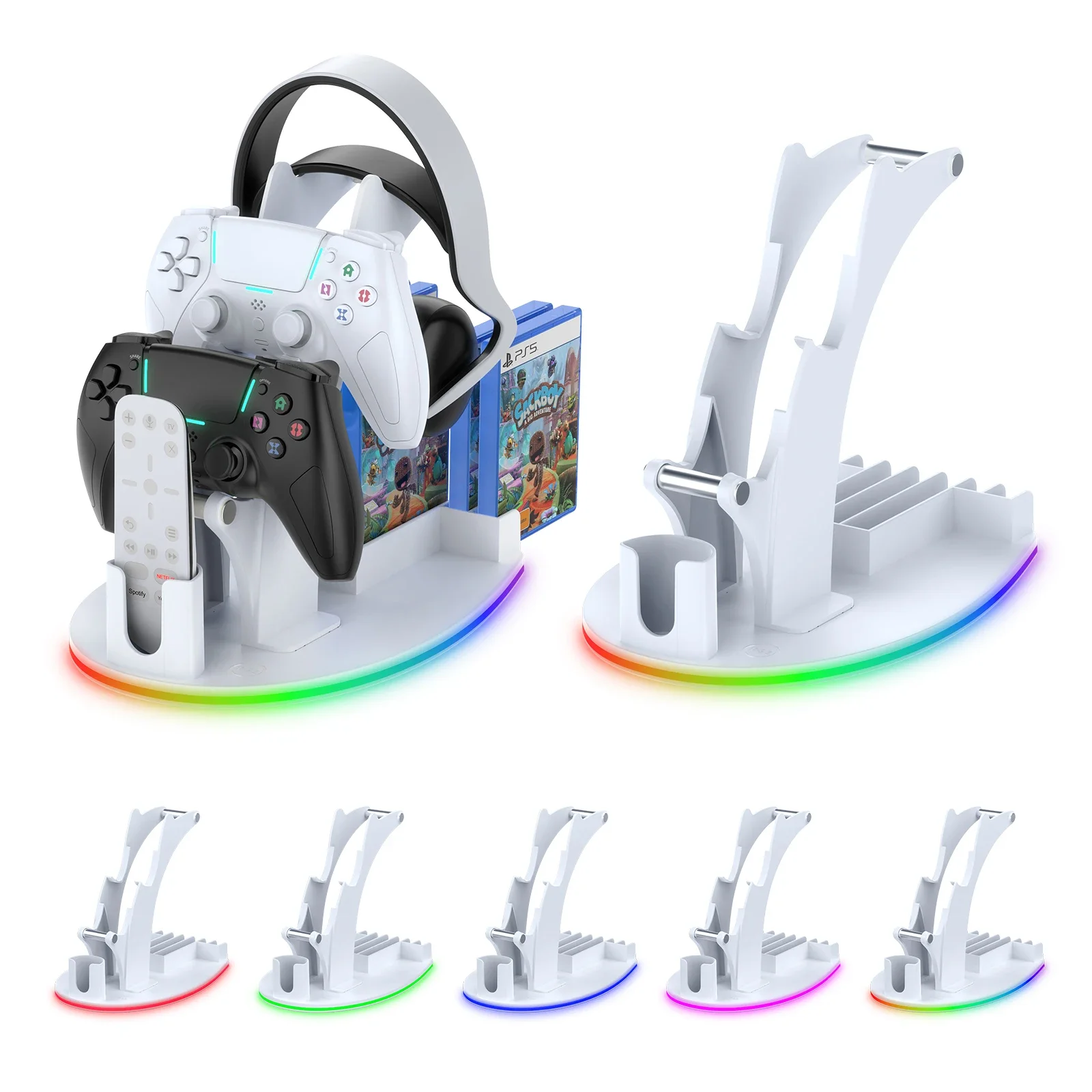 JYS-P5128 Gancio controller universale per supporto controller PS5 con supporto per cuffie per supporto verticale Xbox Series X