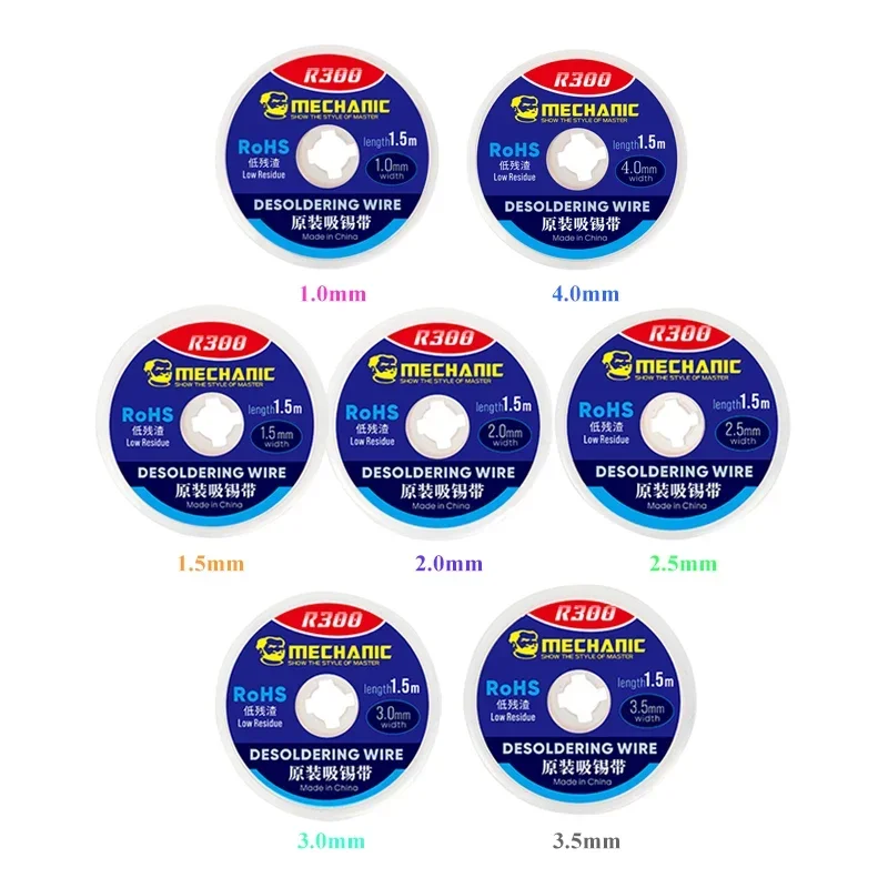 10PCS MECHANIC Solder Wick Remover Desoldering Wire Desoldering Braid BGA Soldering Tools 1.0/1.5/2.0/2.5/3.0/3.5/4.0MM 1.5M