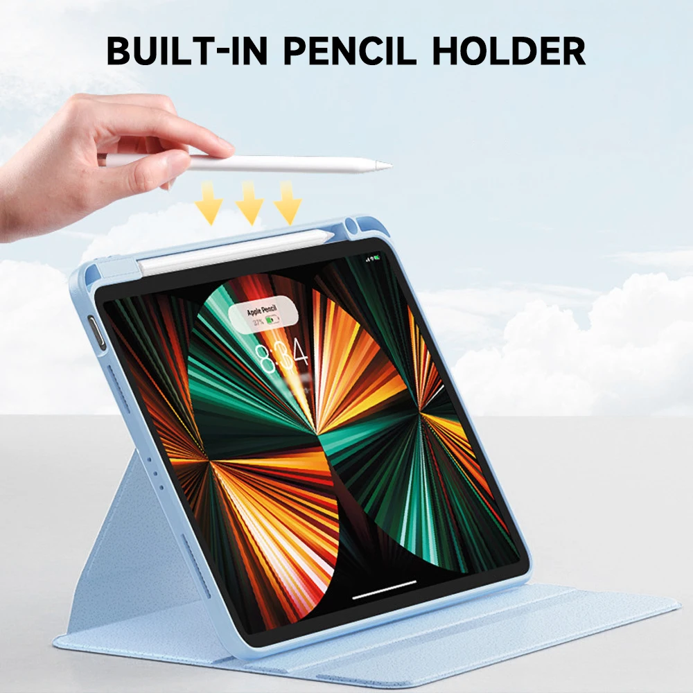 Acrylic 360° Rotation Protective Case For Samsung Galaxy Tab S10+ S9 FE+ S9+ S8+ S7+ S7 FE 12.4 inches Anti-Fall Flip Cover