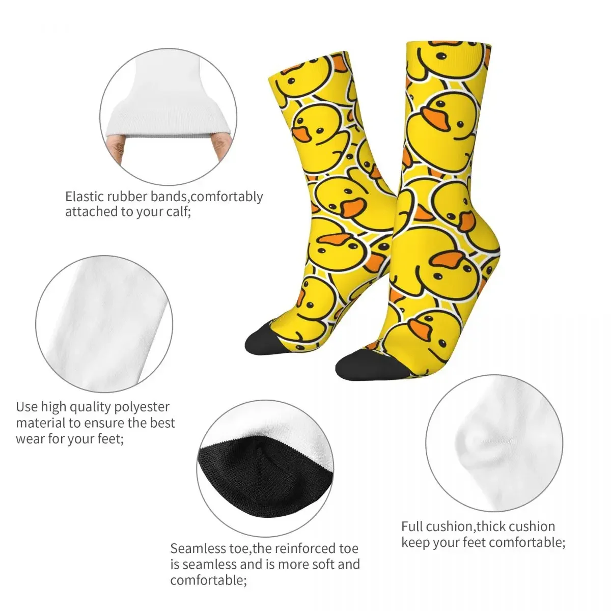 Calcetines antideslizantes de pato amarillo para hombre y mujer, calcetines de fútbol antideslizantes, informales, bonitos, Otoño e Invierno