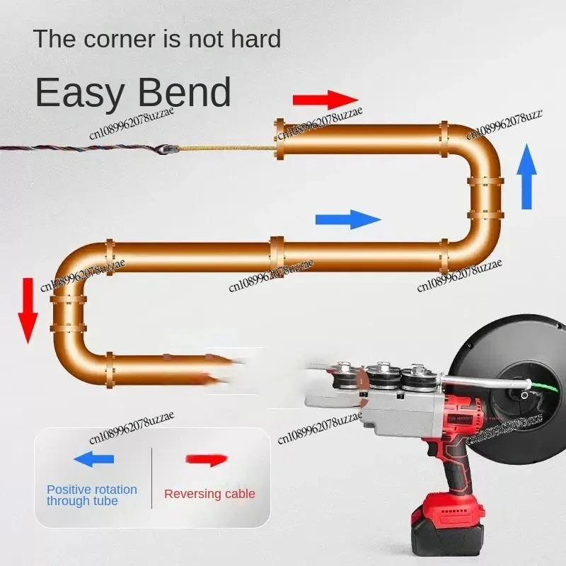 NEW Threading Machine Threading Device Automatic Electric Wire Puller Cable Push Wall Rechargeable Li-Ion