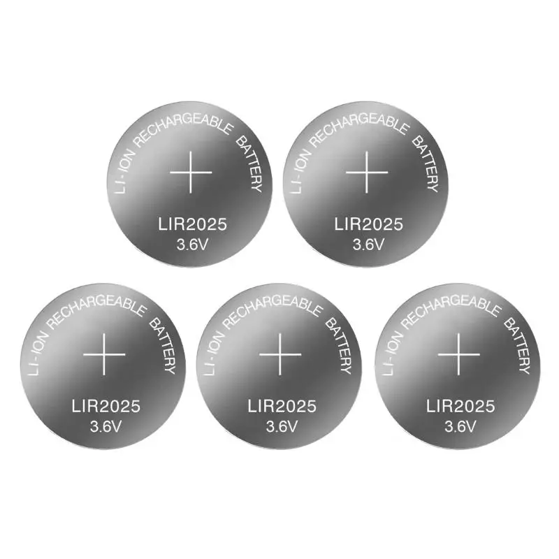 Pack of 5/10/15/20/25/30pcs Rechargeable Button Cell Batteries 3.6V 35mAh LIR2025 LIR 2025 Coin Cells for Remote Devices