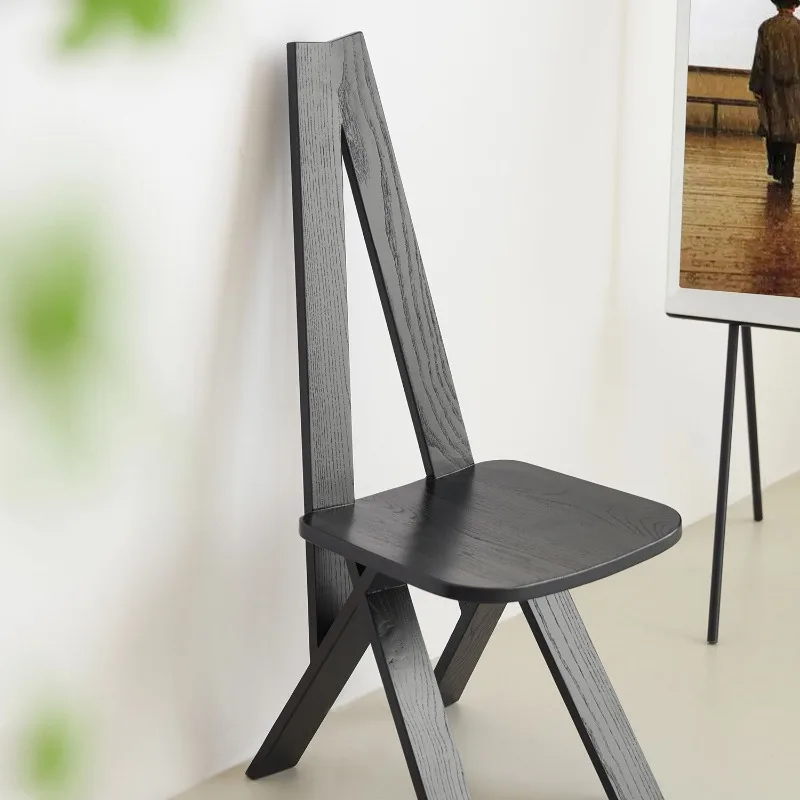Средневековый стул, офисный обеденный стул из цельного дерева с высокой спинкой, дизайнерский стул ваби-саби, креативный стул