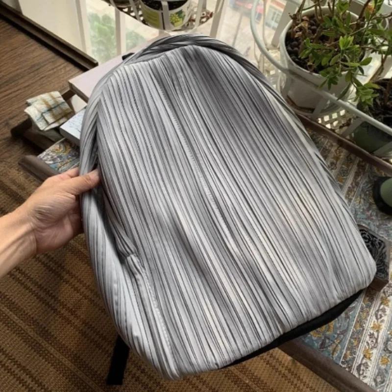 

Miyake плиссированная сумка через плечо для мужчин и женщин, простая повседневная сумка для покупок, сотовый телефон, школьная сумка для iPad ID, большая вместимость, с несколькими карманами