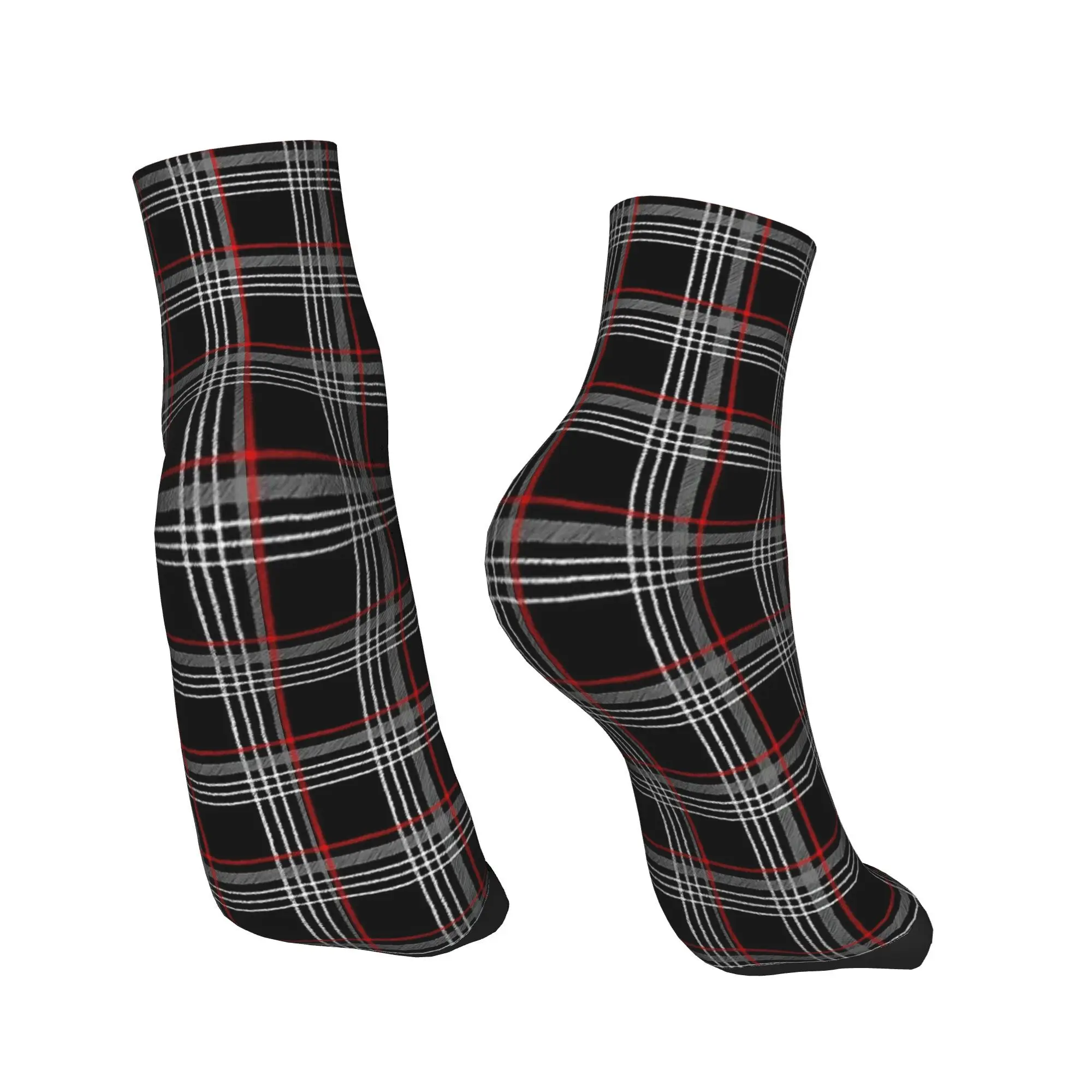 Todas as estações gti tartan meias harajuku meias de tripulação de alta qualidade meias casuais para homens mulheres presentes de natal