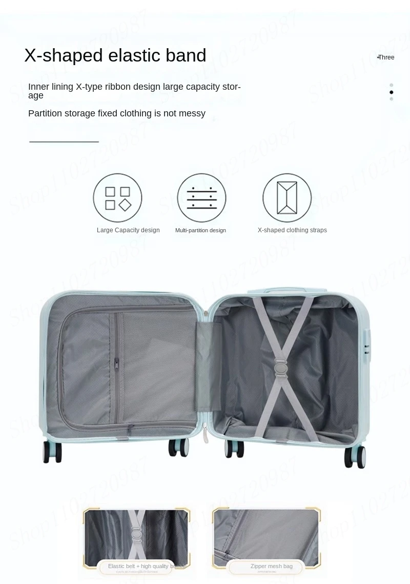 18/20 Inch Carry on Suitcase Multifunctional Cup Holder Mini Suitcases on Wheels Luggage Sets Password Trolley Case