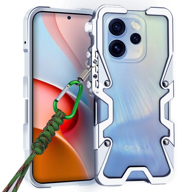 

Zimon Luxury Armor Metal Aluminum Phone Bumper For Redmi K90 K80 K70 Pro+ Max Ultra Cover Mechanical Purely Handmade Skull Case