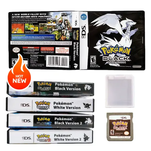 R4 DS Game Card Black White 1 2 Heartgold Soulsilver Diamond Combined Card with Box USA Version Pokemon Game Card for DS NDS 3DS