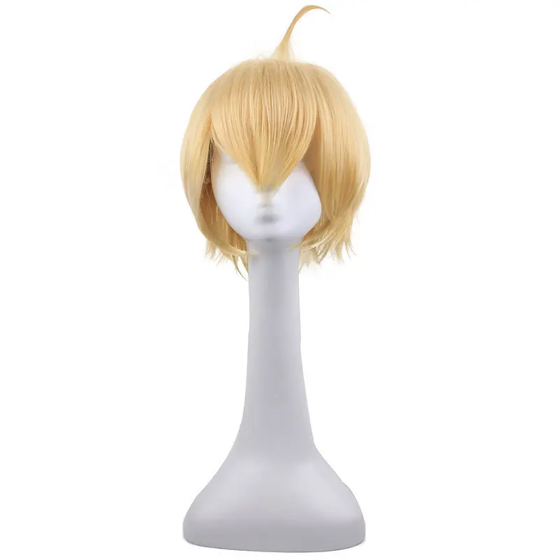 Peruca sonho entre as linhas cosplay peruca cabo de sino dourado com franja costeletas alongadas cabo de sino dourado peruca cosplay