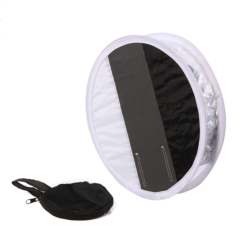 30CM Portable Dual Purpose 2 in 1 Gray Card Diffuser+ Softbox  Round On-camera Speedlite Flash Light White Balance Soft Box