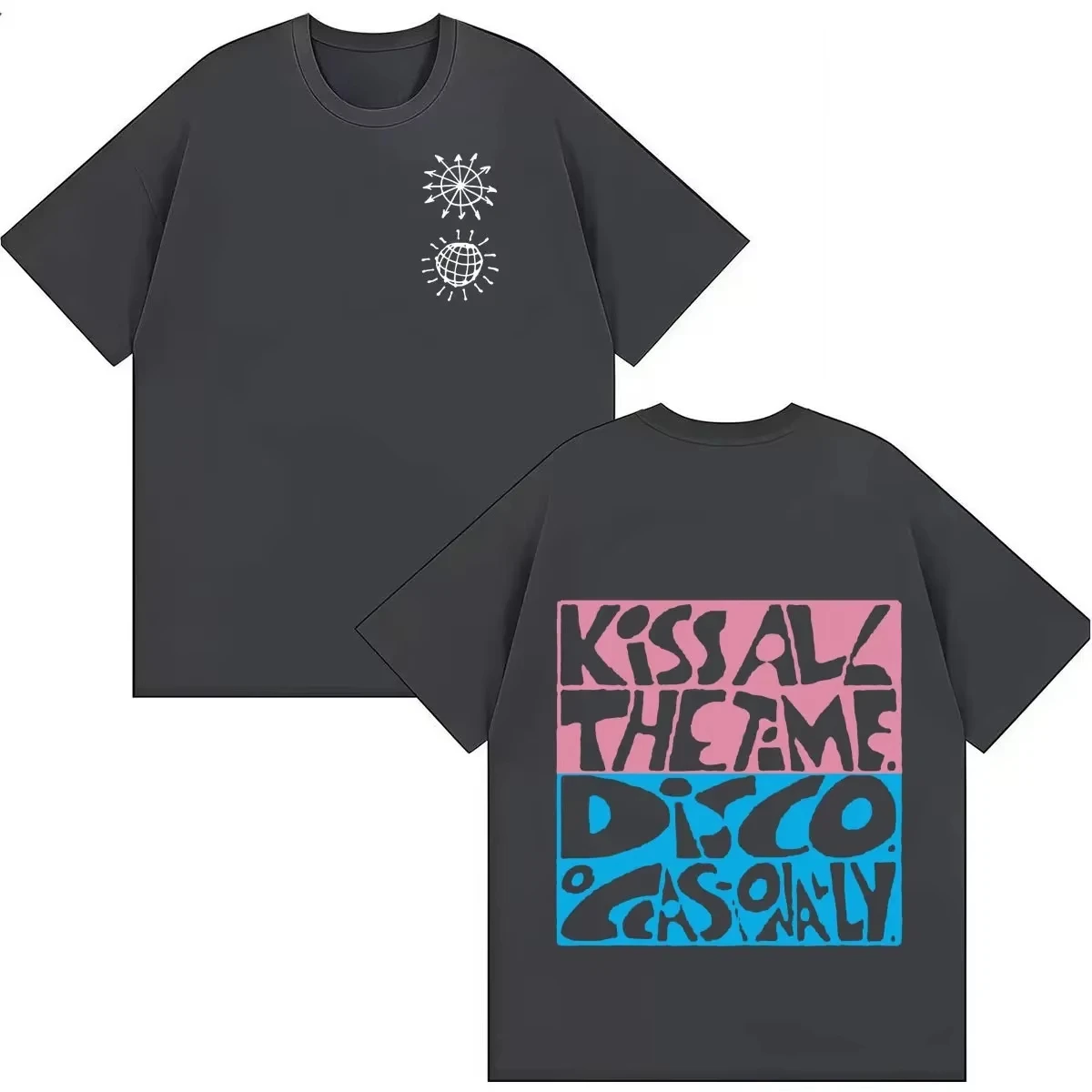 2026 Unisex Casual Loose Cotton T-Shirt, Harry Styles Kiss All The Time Disco Occasionally Letters Graphic Streetwear T-shirt