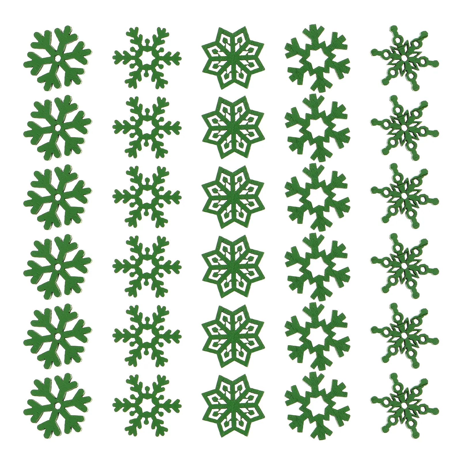 150Pcs Wooden Christmas Snowflakes Hanging Ornament Set Farmhouse Style Winter Decor Wood Cutouts Holiday Tree Wall Window