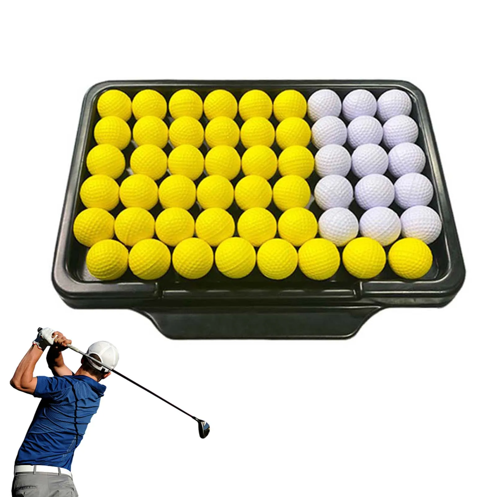 ABS Golf Ball Tray Heavy Duty Large Capacity Golf Practice Accessories Storage Box For Driving Range