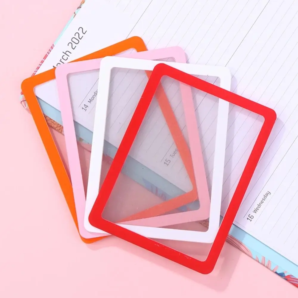 5 PCS New PVC Transparent Card Holder High Definition Clear Hard Edge Card Sleeve Smooth Colored Borders Photo Frame