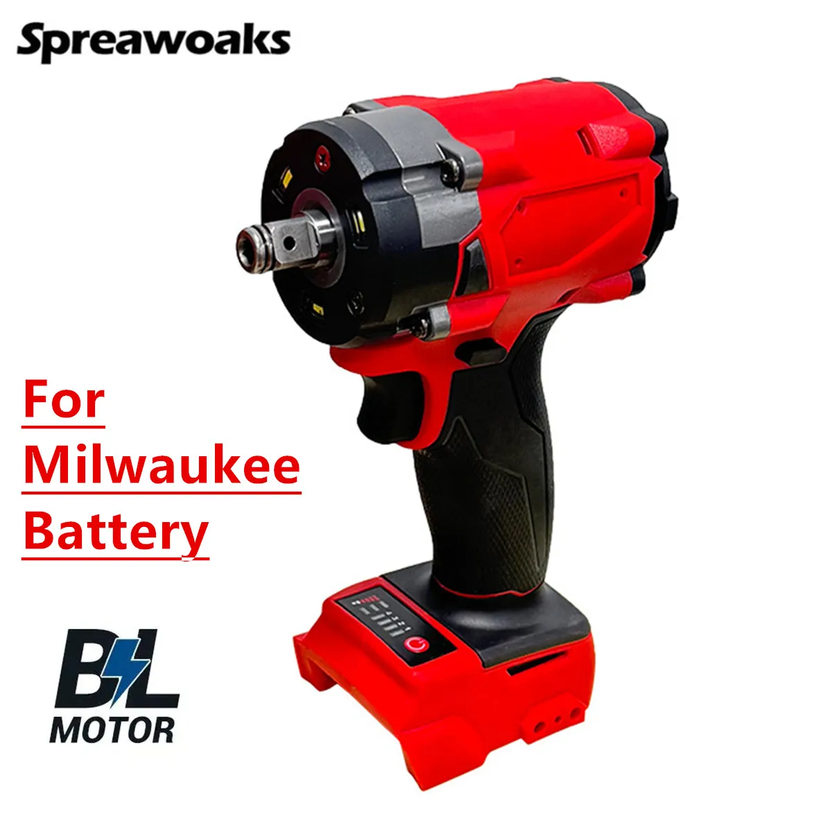 

Fit For Milwaukee 18V Battery Brushless Impac Wrench 500N.m Cordless Electric Driver 1/2 Repair Screwdriver 4 Gears Power Tools