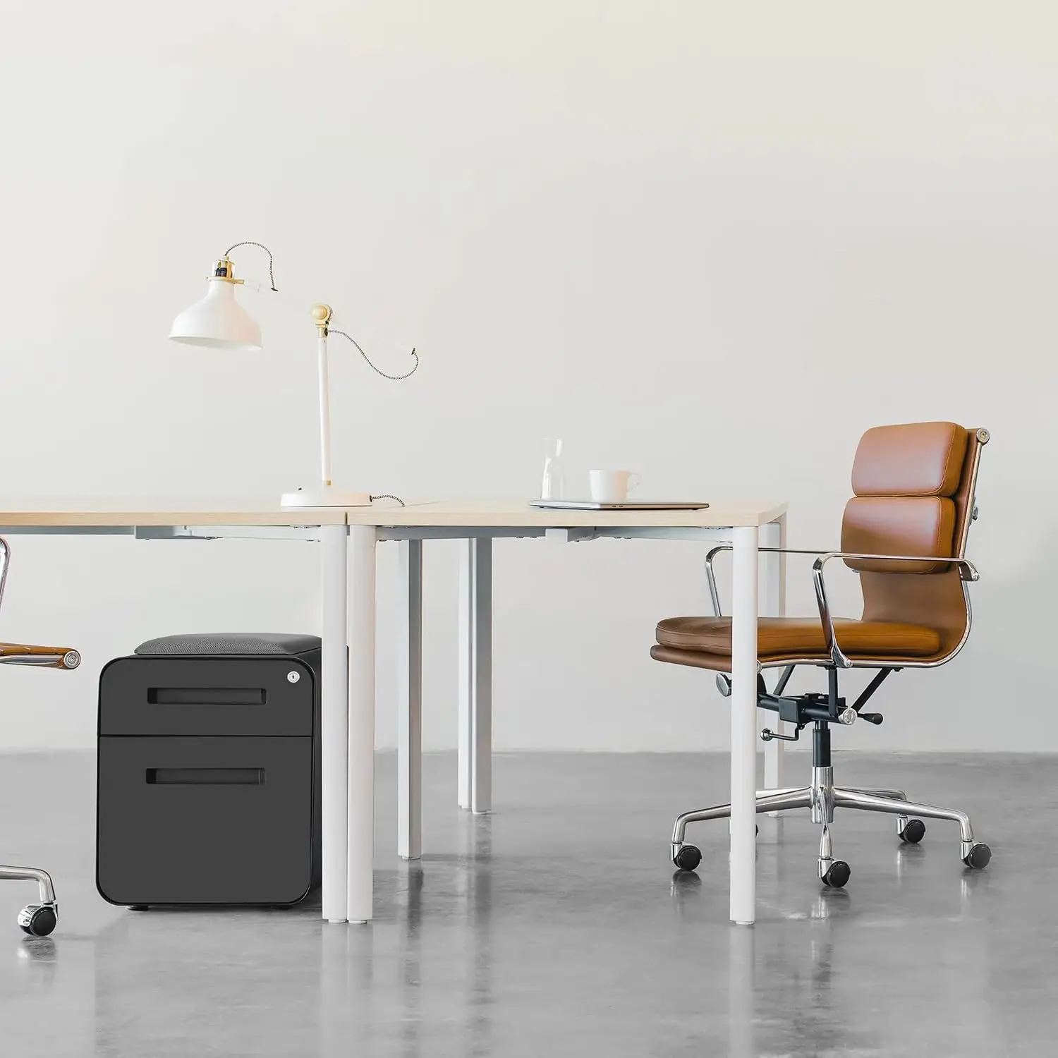 2 Drawer Mobile File Cabinet With Magnetic Cushion Seat, Metal Filing Storage, Pre-Assembled, Grey, Customized