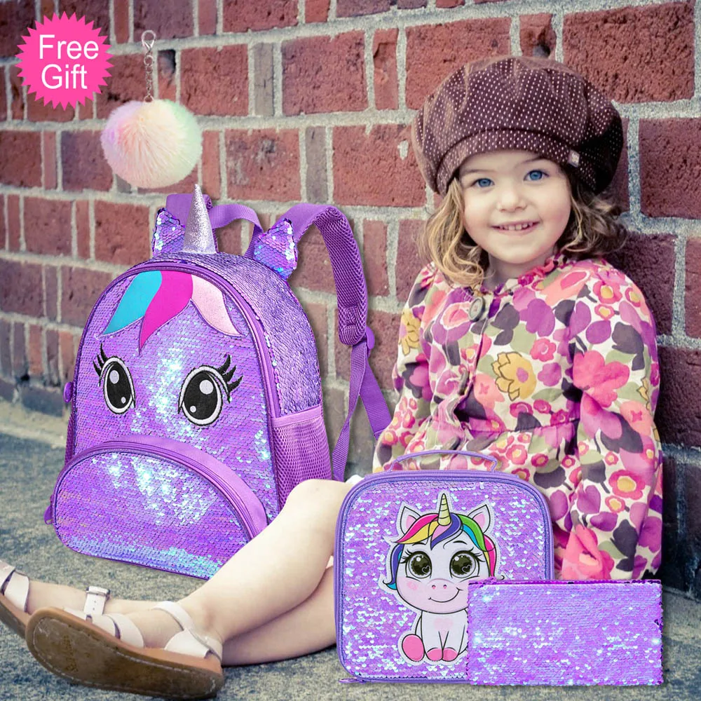 3PCS Toddler Backpack for Girls, 12\