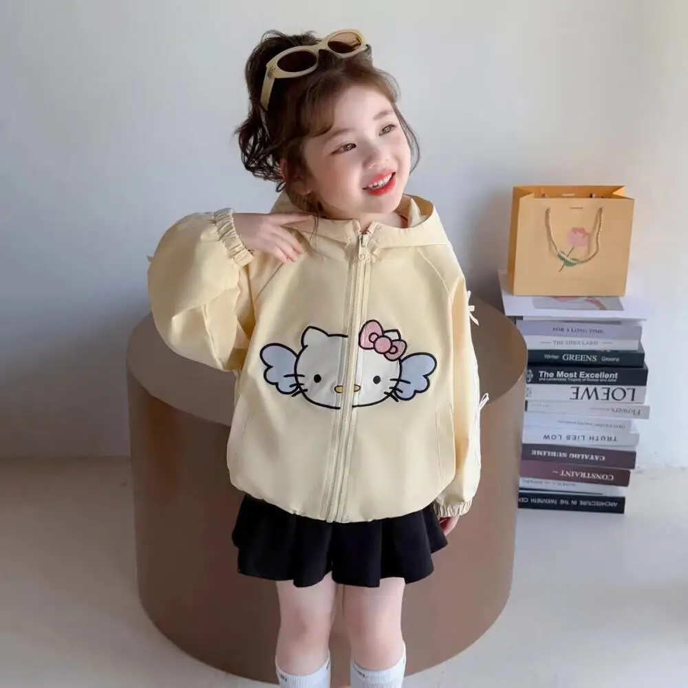 

Sanrio Hello Kitty Girls Jacket Cartoon Korean Coat Spring Autumn Style New Fashion Baby Casual Versatile Jacket Windbreaker