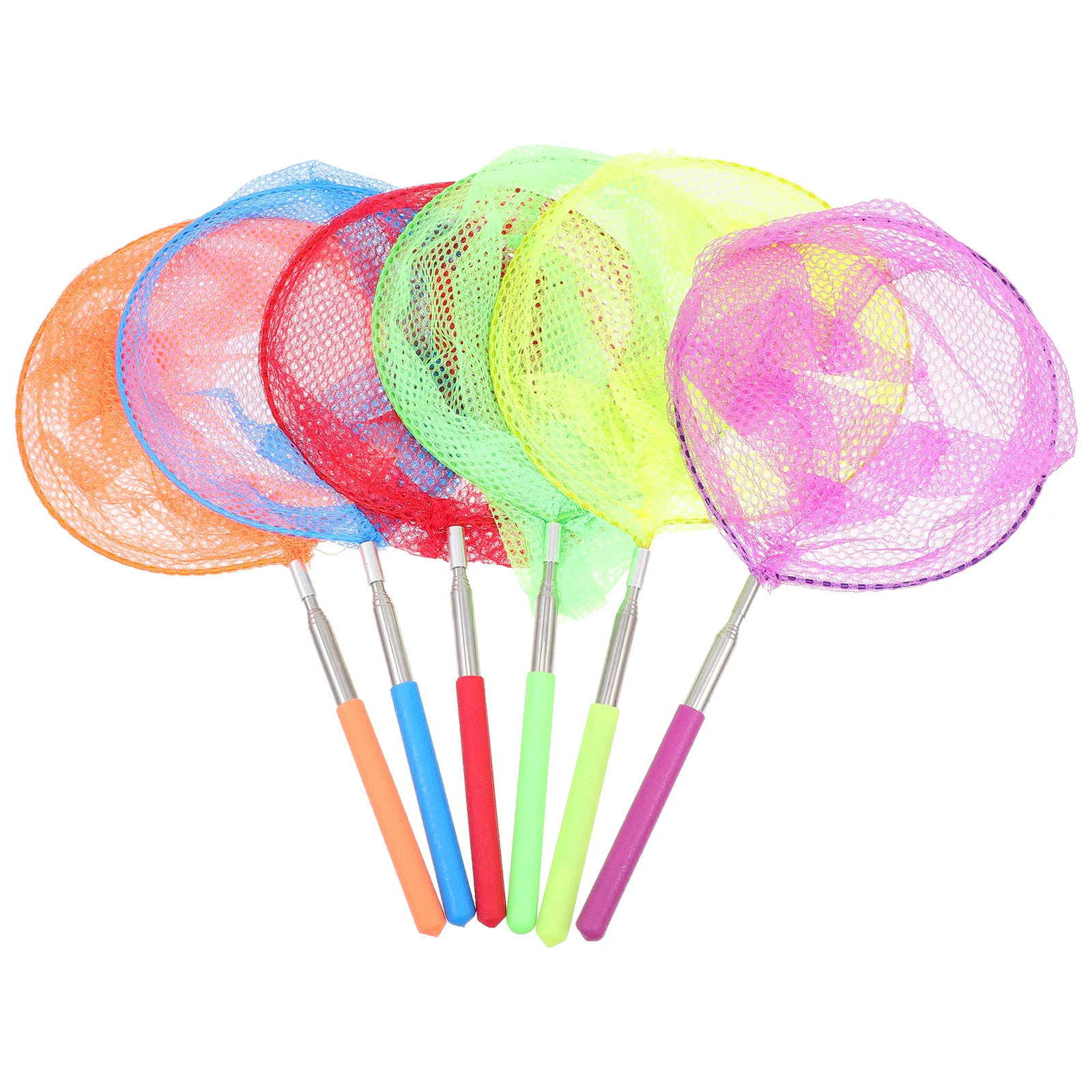 6 pçs portátil redes de captura de insetos telescópica leve malha de náilon ao ar livre ferramentas coletor redes de captura