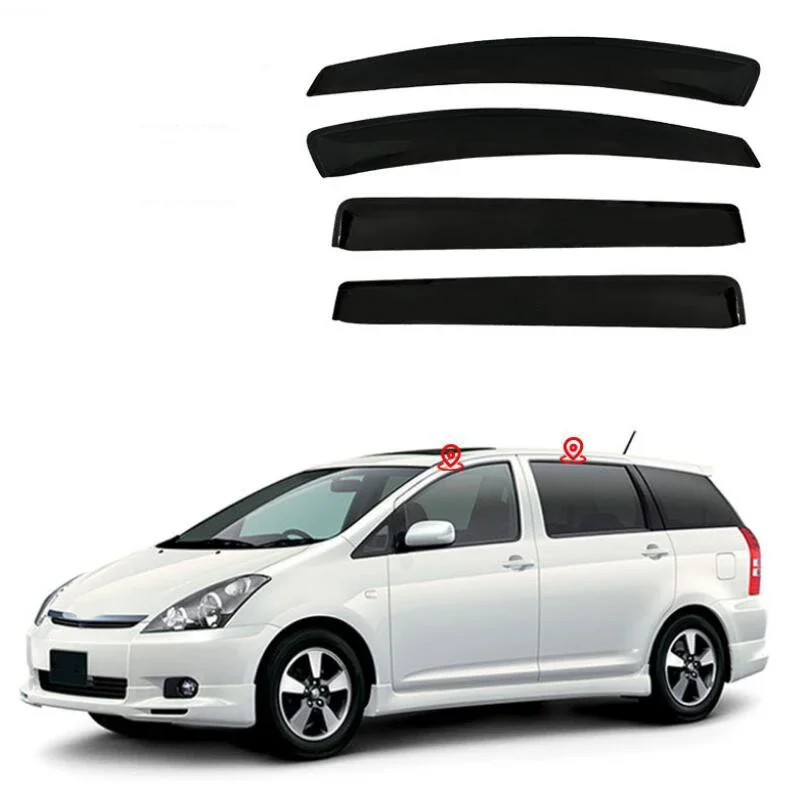 Car Window Visor Rain Guard Side Window Deflector Weather Shield For Wish 2003 2004 2005 2006 2007 2008 2009 2010 2011 2012-2018