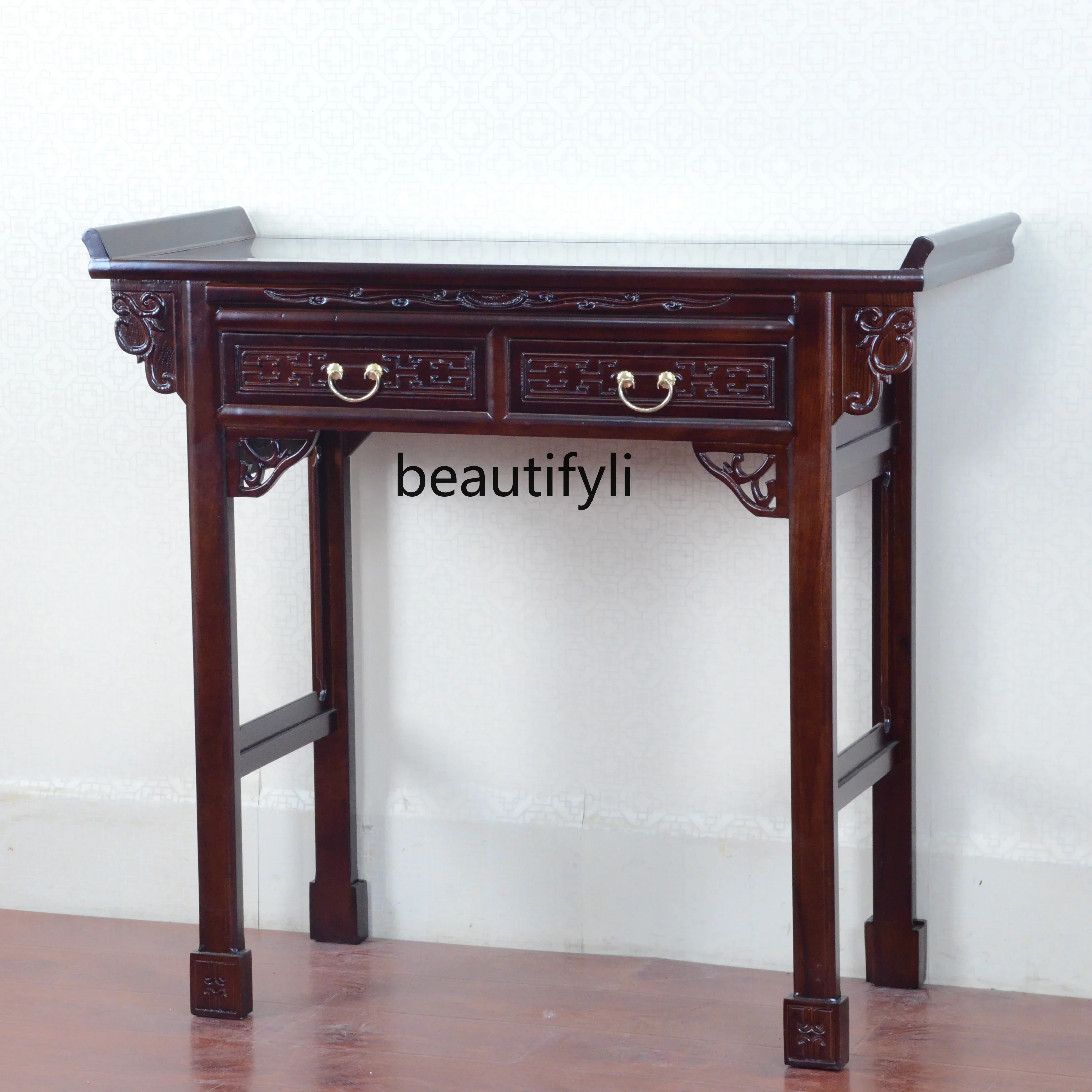 Y Solid wood table Gongtai household economy Shentai new Chinese living room small