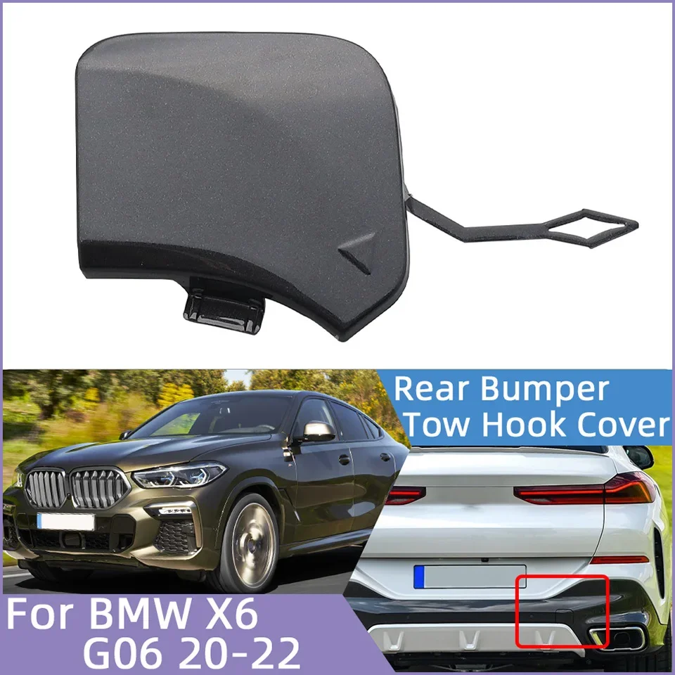 

Auto Rear Bumper Towing Hauling Hook Eye Cover Lid For 2020 2021 2022 Bmw X6 M-Sport G06 30dX 30iX 40iX M50dX M50iX Trailer Cap