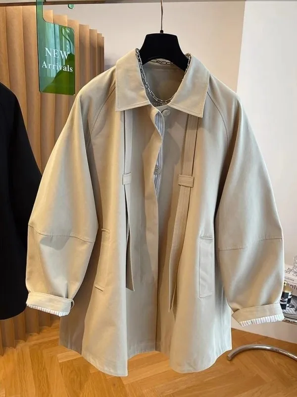 

Мужская куртка свободного кроя 300 Pou, осенне-зимняя, повседневная, в корейском стиле, рабочая, молодежная, удлиненная, на пуговицах